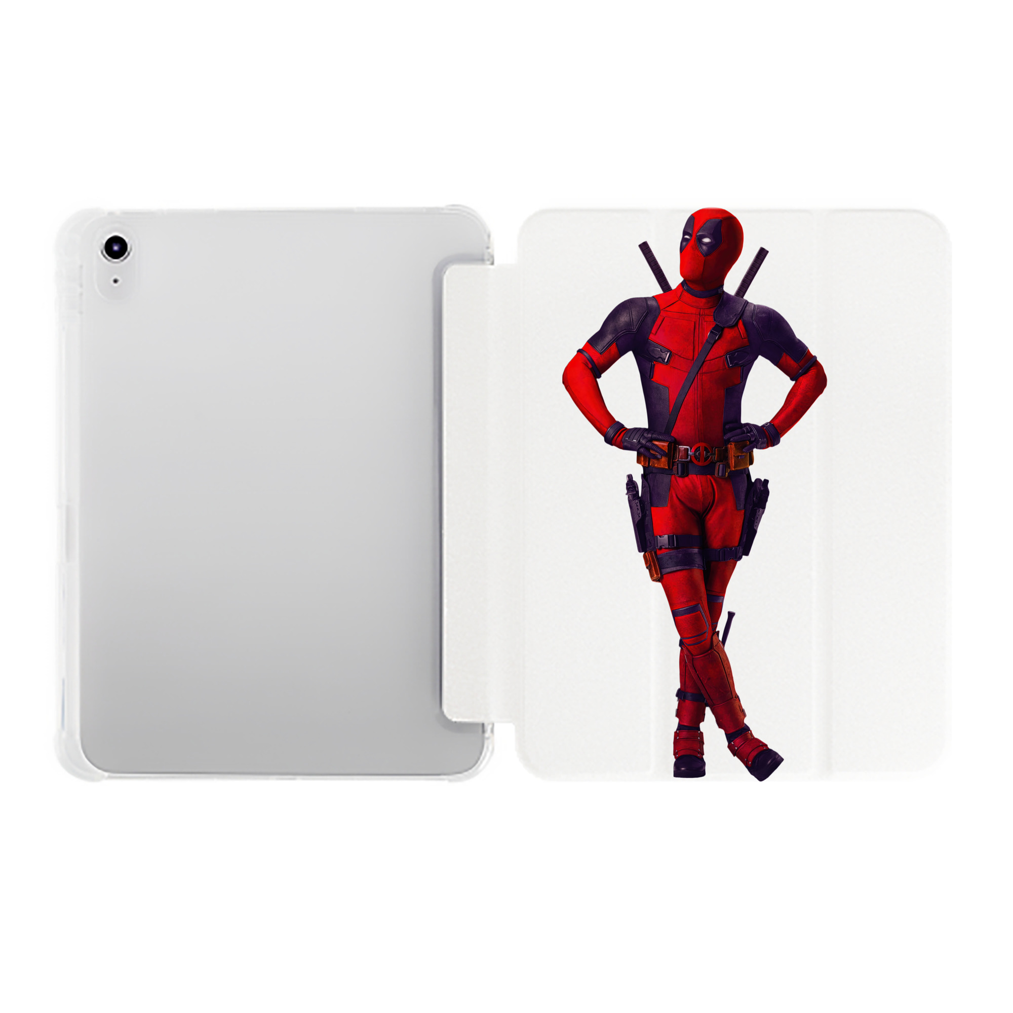 （画像用） Deadpool デッドプール IPad ケース ペン収納付き 三つ折りスタンド PUレザー×シリコン 対応機種9.5/10.5/10.9インチ
